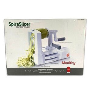 Mealthy SpiraSlicer 5 Blade Cleaning Brush Recipe/Owner Manual in Original Box